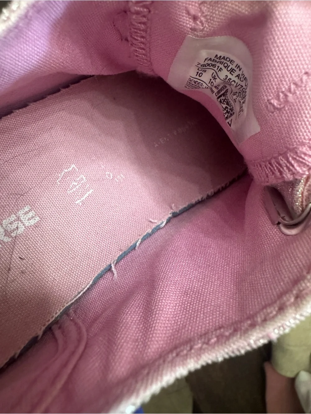 Girls Converse Glitter Pink Double-Strap